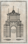 Questo è il disegno d'un portone della vigna di N. Sre. con la sua pianta, il quale riesce sopra la piazza auanti le porta principale di Sta. Maria Maggiore, e è tutto fatto di pietra di treuertino.