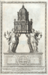 Questo è il disegno del tabernacolo di metallo dorato à fuoco per il Santissimo Sacramento collocato su l'altare posto sopra il Presepio di Christo nostro Red.re. nella capella di N. Sig.re....