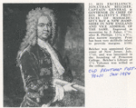 His excellency, Jonathan Belcher, captain general and governor in chief of his majesty's provinces of Massachuset's Bay and New Hampshire in New England and vice admiral of the same [from the Old Printshop Portfolio, Jan. 1954].