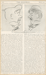 Two caricatures of Arnold Bennett, by E. A. Rickards, from The bookman, March, 1911.