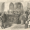 Obsequies of the late James Gordon Bennett : the friends and relatives taking the last look at the remains, in the parlor of his late residence in Fifth Avenue, from Frank Leslie's illustrated newspaper, June 29, 1872.