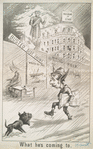 What he's coming to [caricature of James Gordon Bennett, junior, with his father standing above].