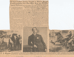 Left : contemporary print depicting Henry Bergh, founder of the American Society for the Prevention of Cruelty to Animals on one of the occasions when he stopped an overloaded horse car and refused to permit the driver to proceed until the excessive load was lightened ; center : photograph of Mr. Bergh about the time he founded the A.S.P.C.A. ; right : drawing showing a cartload of live sheep and calves, legs ties and thrown in a miserable heap, a practice Mr. Bergh and the society were able to stop.