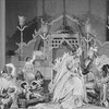 L to R: Henry Travers (Nicolo), Ernest Cossart (Maffeo), Margalo Gillmore (Kukachin) and Alfred Lunt (Marco Polo).