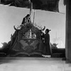 Scene from "Marco Millions", Guild Theatre, 1928. Set and costumes designed by Lee Simonson. Margalo Gillmore as Kukachin and Dudley Digges as Chu-Yin.