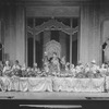 Scene in Venice. Centre L to R: Ernest Cossart (Maffeo), Alfred Lunt (Marco Polo) and Henry Travers (Nicolo).