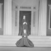 Florence Reed as Christine Mannon (standing) and Judith Anderson as Lavinia (seated). Set and costumes by Robert Edmond Jones.