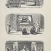 Buddist priests on a stage, adoration of a celebrated devotee, service in a Chinese temple
