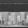 Scene from "Meteor." Set by Raymond Sovey. L to R: Douglass Montgomery (Douglas), Lynn Fontanne (Ann), Edward Emery (Dr. Avery), Alfred Lunt (Raphael), Lawrence Leslie (Curtis) and ??