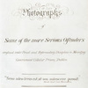 Photographs of some of the more serious offenders, [Title page]