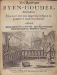 Den naerstigen byen-houder ... [Man and beehives]