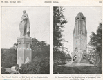 Das Bismark-Standbild con Paul Juckoff auf dem Bergschenkenfelsen bei Halle a. S. ; Die Bismarck-Warte auf dem Präsidentenberg bei Heringsdorf, erbaut vom Architekten Kietz, Illustrirte Zeitung, 25 Juli 1907.