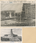 Unveiling of the Bismarck monument by Emperor William in Berlin, June 15 : Emperor William, who unveiled the monument, is shown coming down the steps, having deposited a wreath at the base of the statue ; The Bismarck monument.