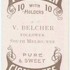 V. Belcher, follower (SMFC) [South Melbourne Football Club].