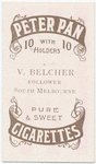 V. Belcher, follower (SMFC) [South Melbourne Football Club].