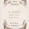 L. Bowe, half-back (EFC) [Essendon Football Club].