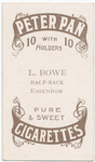 L. Bowe, half-back (EFC) [Essendon Football Club].