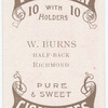 G. Bruce, half-back (RFC) [Richmond Football Club].