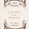 J. Evans, back (MFC) [Melbourne Football Club].