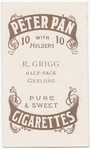 R. Grigg, half-back (GFC) [Geelong Football Club].