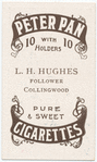 L.H. Hughes, follower (CFC) [Collingwood Football Club].