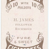 H. James, follower (RFC) [Richmond Football Club].