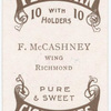 F. McCashney, wing (RFC) [Richmond Football Club].