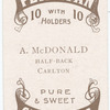 A. McDonald, half-back (CFC) [Carlton Football Club].