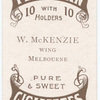 W. McKenzie, wing (MFC) [Melbourne Football Club].