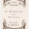 W. McKenzie, wing (MFC) [Melbourne Football Club].