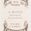 A. Mutch, half-back (CFC) [Collingwood Football Club].