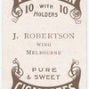 J. Robertson, wing (MFC) [Melbourne Football Club].