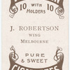 J. Robertson, wing (MFC) [Melbourne Football Club].