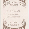 P. Rowan, follower (CFC) [Collingwood Football Club].