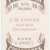 J.M. Sadler, hafl-back (CFC) [Collingwood Football Club].