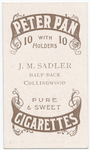 J.M. Sadler, hafl-back (CFC) [Collingwood Football Club].