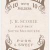 J.R. Scobie, half-back (SMFC) [South Melbourne Football Club].