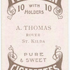 A. Thomas, rover (SKFC) [St. Kilda Football Club].
