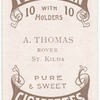 A. Thomas, rover (SKFC) [St. Kilda Football Club].