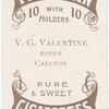 V.G. Valentine, rover (CFC) [Carlton Football Club].