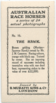 The Hawk. Trained by owner, Mr. J.M. Cameron.