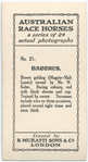 Bacchus. Trained by owner, Mr. W. Kelso.