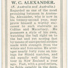 W.C. Alexander (S. Australia & Australia).