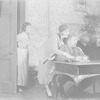 Cicely Oates as Annie Marble (doorway), Dorice Fordred as Madame Collins and Charles Laughton as William Marble.