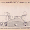 Cross secional view of proposed patented system of elevated railway, at the intersection of Broadway and Chambers street.