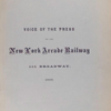Report on the designs and plans of the New York Arcade Railway by expert engineers. 1886.