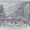 New York Arcade Railway. (view up Broadway, from Pine Street), original plan, including sidewalks, 1868