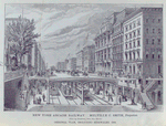 New York Arcade Railway. (view up Broadway, from Pine Street), original plan, including sidewalks, 1868