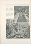 Concrete sewer back of side wall, Broadway and 56th Street; Large gas and water pipes, relaid behind each side wall on Elm Street.