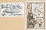 Items associated with Eugene G. Blackford : advertising card ; invitation to the opening of the trout season on April 1, 1885.